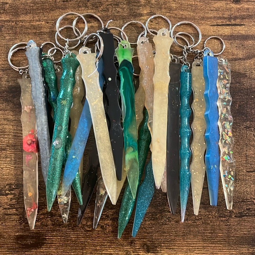 Set of Resin self defense keychains